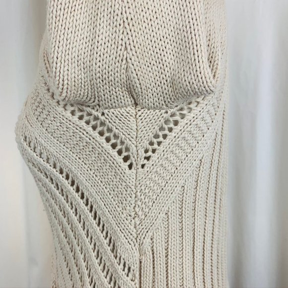GAP Cardigan Tan Cotton with Cable Stitching - Picture 6 of 8